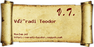 Váradi Teodor névjegykártya