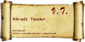Váradi Teodor névjegykártya